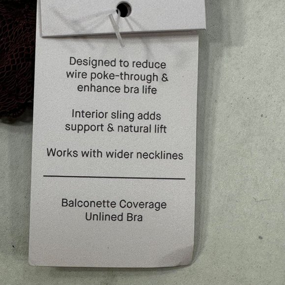 Auden Women's Size 32AA Bra Unlined Balconette Coverage Burgundy New With Tags - Picture 8 of 13